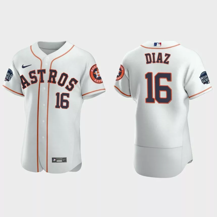 Aledmys Diaz Houston Astros 2021 World Series Authentic Jersey – White