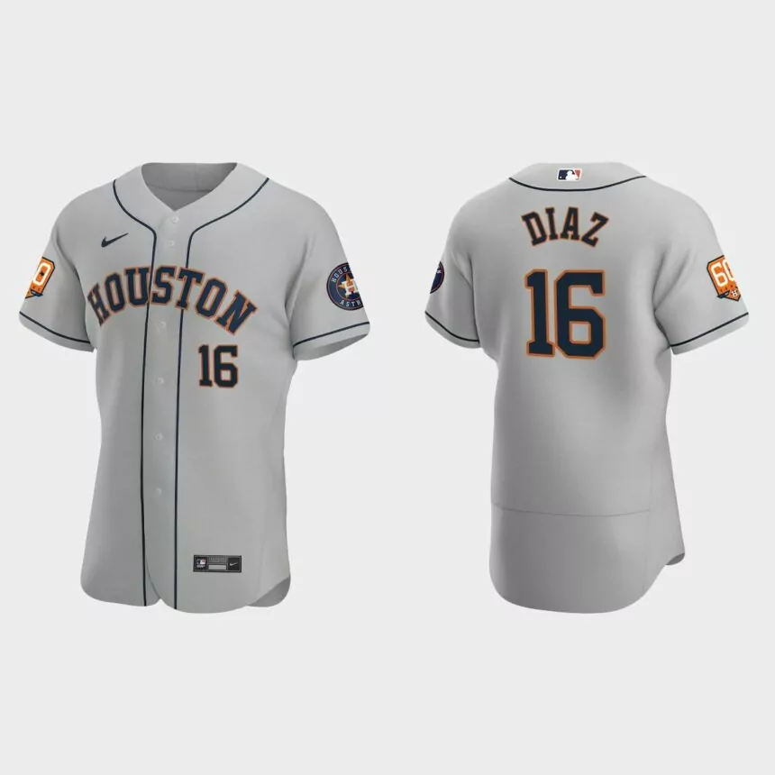 Aledmys Diaz Houston Astros 60th Anniversary Authentic Jersey – Gray