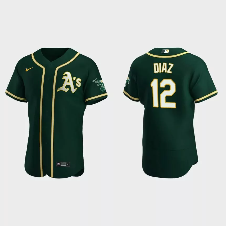Aledmys Diaz Oakland Athletics Authentic Alternate Jersey – Green