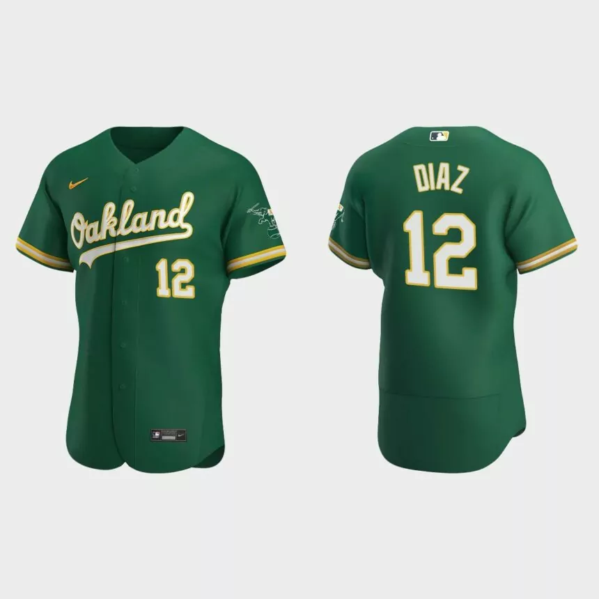 Aledmys Diaz Oakland Athletics Authentic Alternate Jersey – Kelly Green