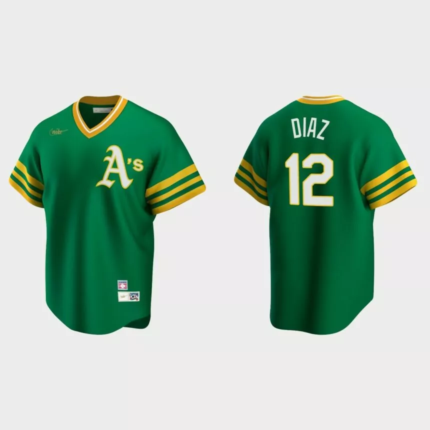 Aledmys Diaz Oakland Athletics Cooperstown Collection Road Jersey – Kelly Green