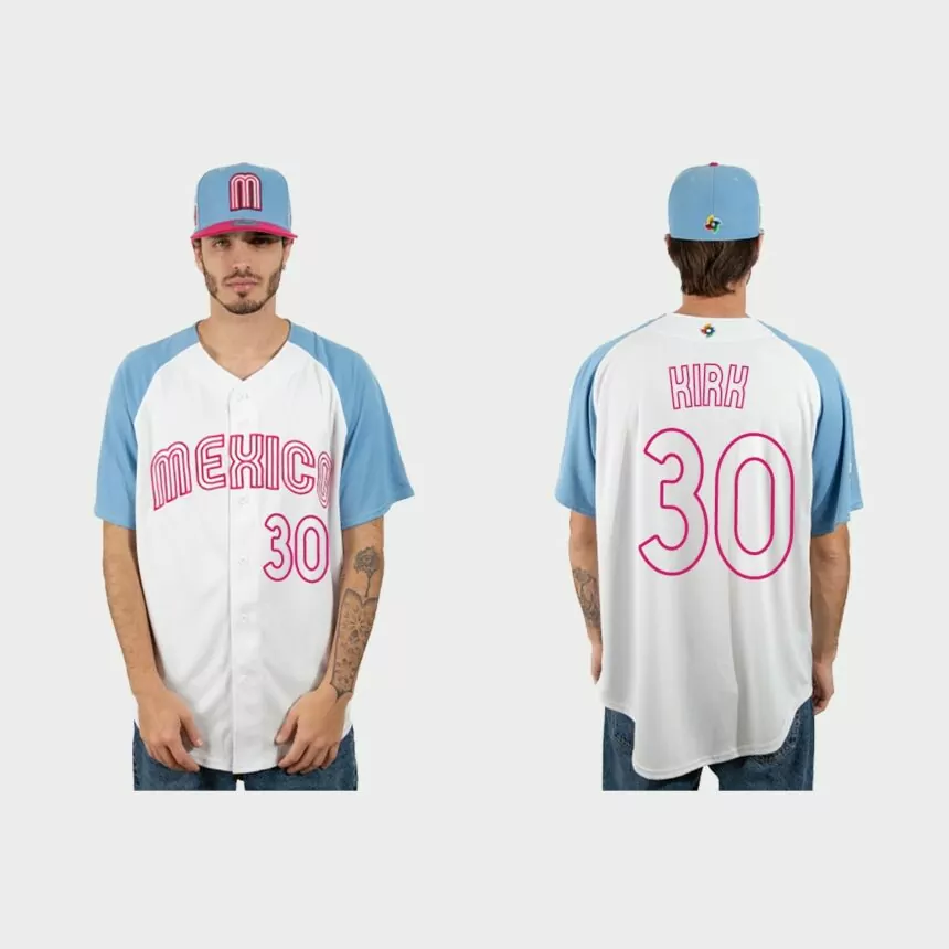Alejandro Kirk Mexico Baseball 2023 World Baseball Classic Jersey – White Blue