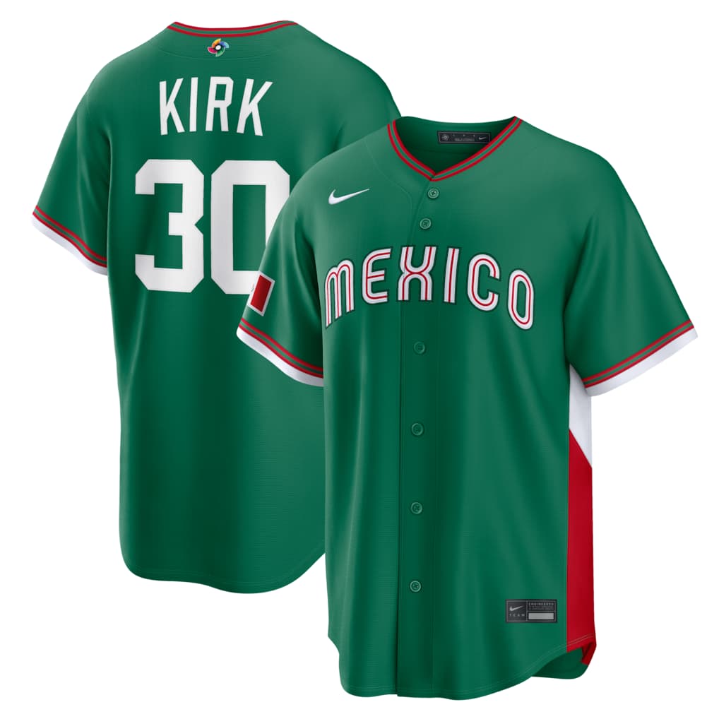 Alejandro Kirk Mexico Baseball Nike 2026 World Baseball Classic Road Stadium Jersey - Green