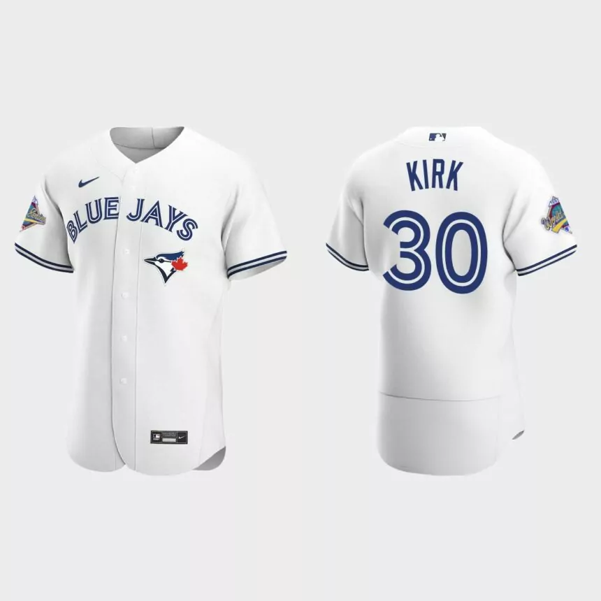 Alejandro Kirk Toronto Blue Jays 1992 World Series Patch Authentic Jersey – White