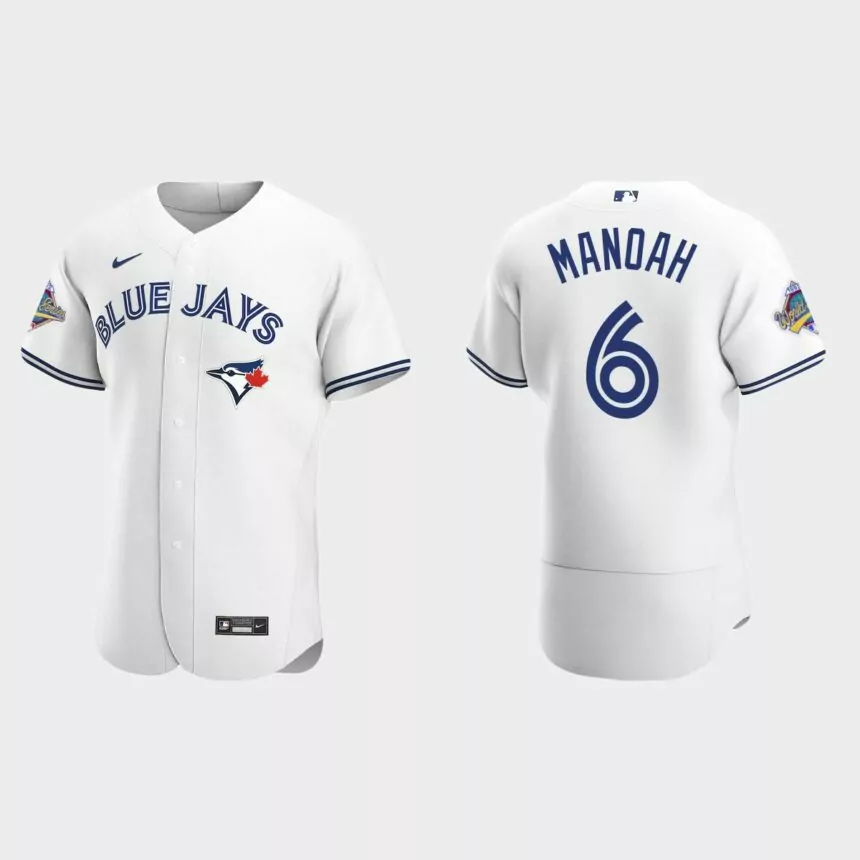 Alek Manoah Toronto Blue Jays 1992 World Series Patch Authentic Jersey – White