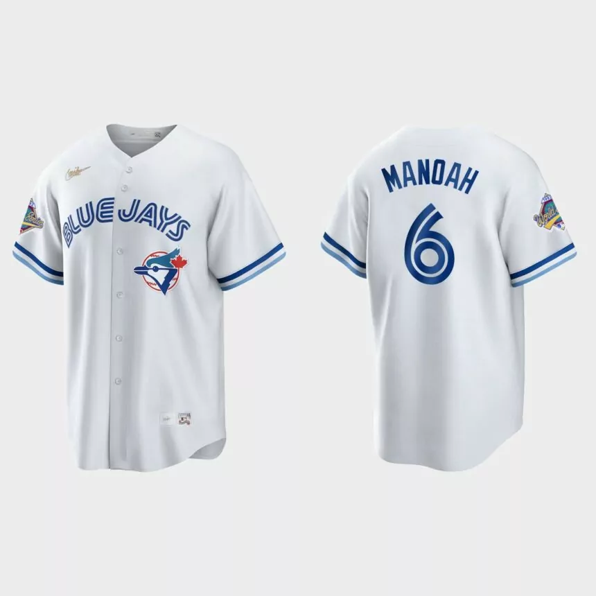 Alek Manoah Toronto Blue Jays 1992 World Series Patch Cooperstown Jersey – White