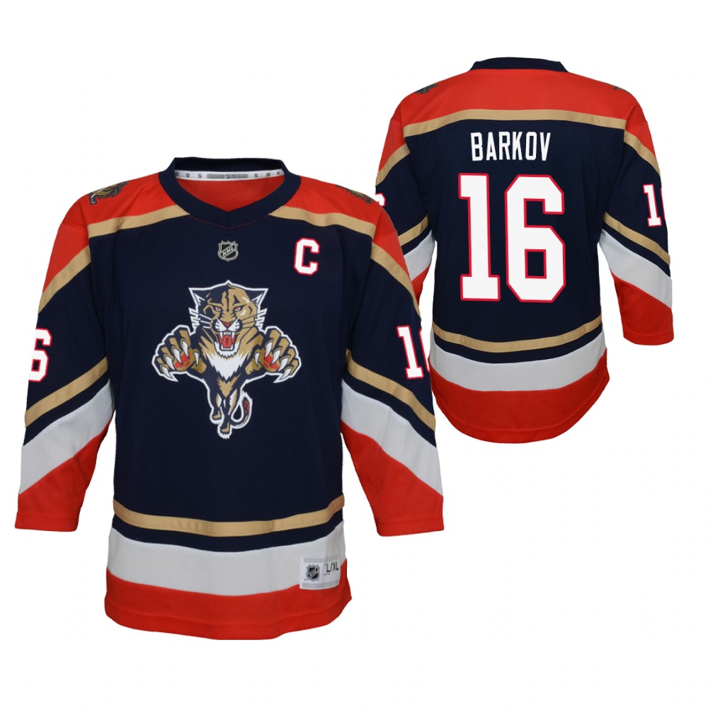 Aleksander Barkov Florida Panthers 2021 Reverse Retro Navy Youth Jersey Replica