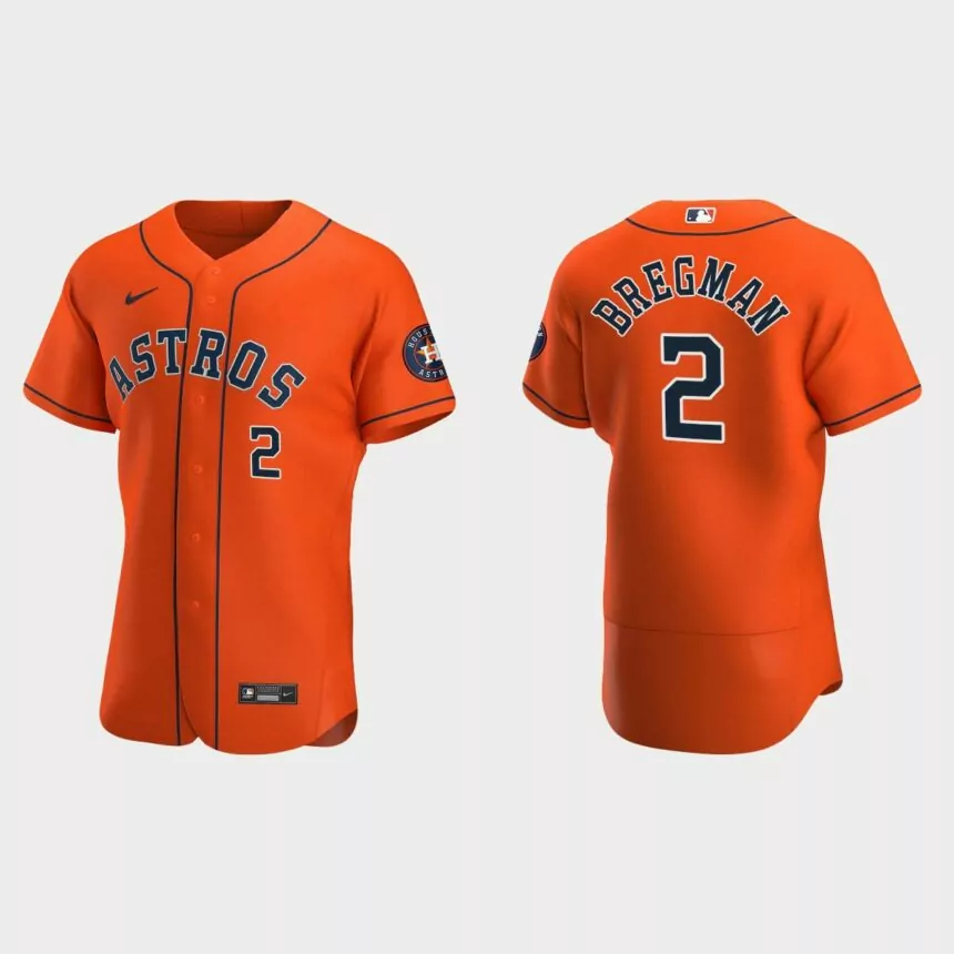 Alex Bregman #2 Houston Astros Orange Authentic 2020 Alternate Jersey