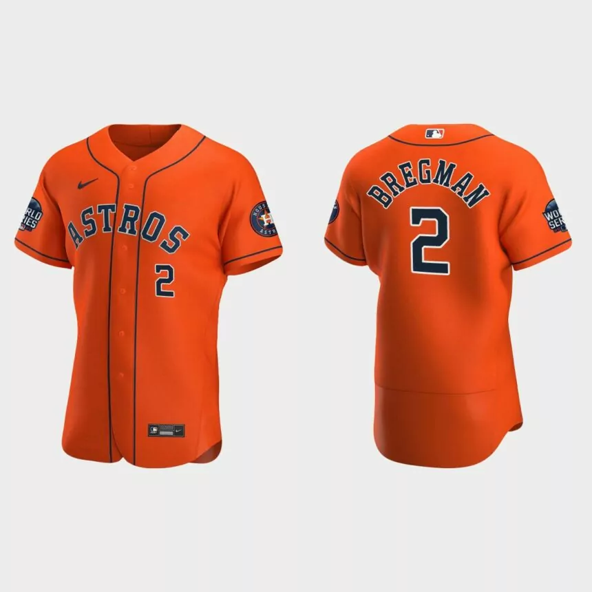 Alex Bregman Houston Astros 2021 World Series Authentic Jersey – Orange