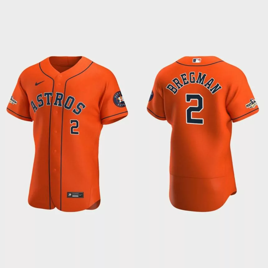Alex Bregman Houston Astros 2022 Postseason Authentic Jersey – Orange
