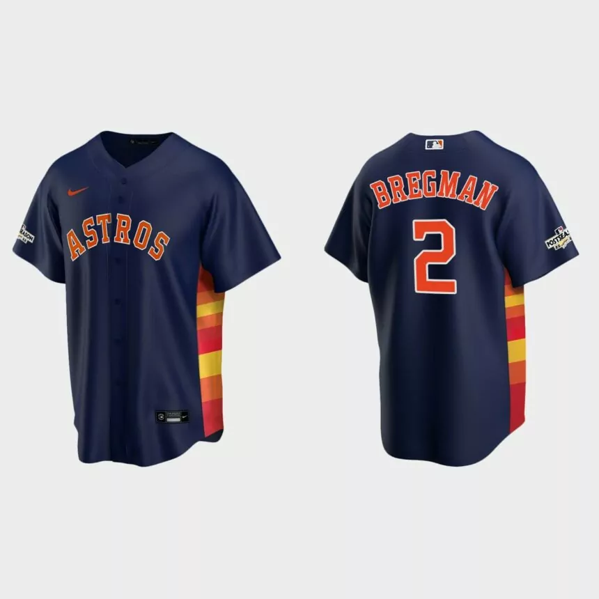 Alex Bregman Houston Astros 2022 Postseason Replica Jersey – Navy