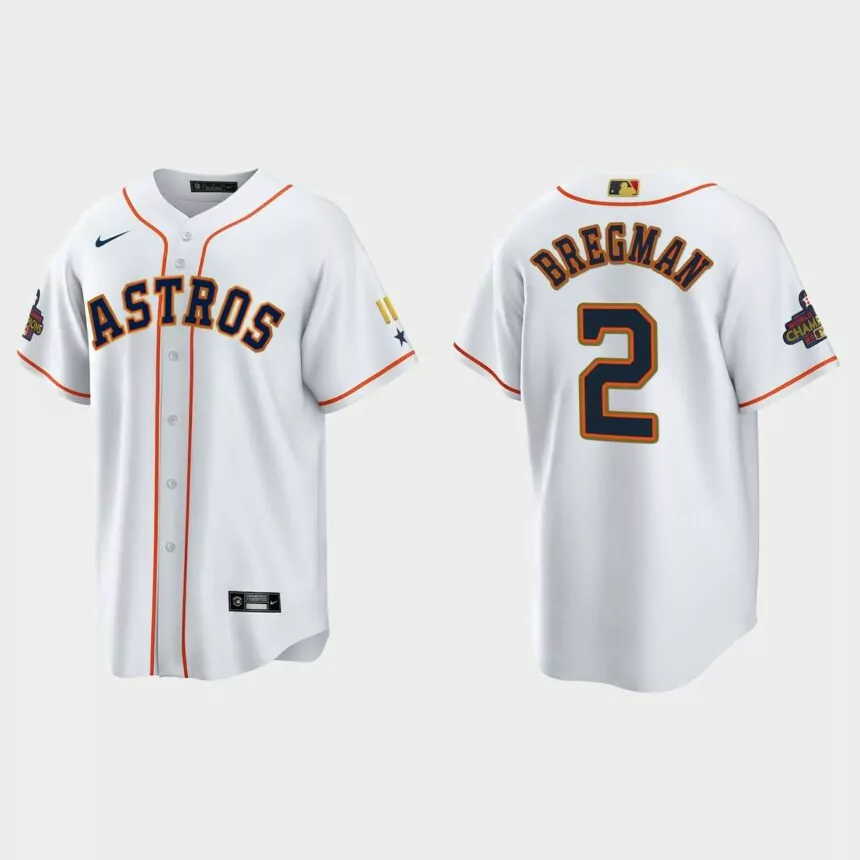 Alex Bregman Houston Astros 2023 Gold Program Jersey – White