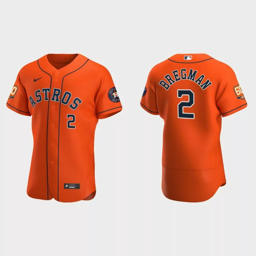 Alex Bregman Houston Astros 60th Anniversary Authentic Jersey – Orange
