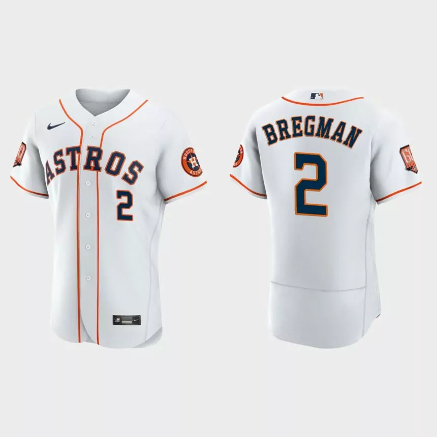 Alex Bregman Houston Astros 60th Anniversary Authentic Jersey – White