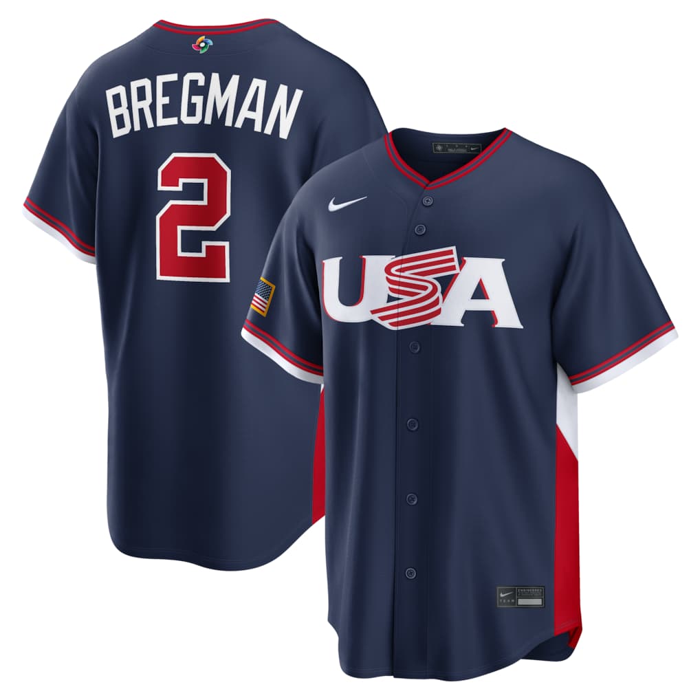 Alex Bregman USA Baseball Nike 2026 World Baseball Classic Road Stadium Jersey - Navy