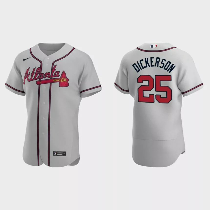 Alex Dickerson Atlanta Braves Authentic Road Jersey – Gray