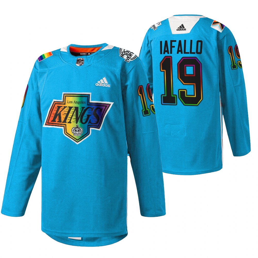 Alex Iafallo Kings Pride Night Jersey Blue Warm-Up