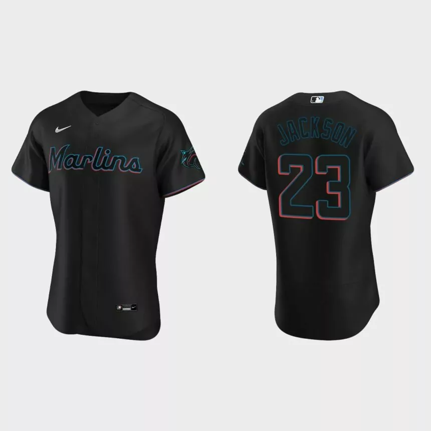 Alex Jackson Miami Marlins Authentic Alternate Jersey – Black