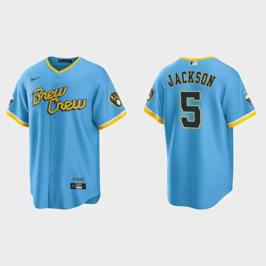 Alex Jackson Milwaukee Brewers 2022 City Connect Replica Jersey – Powder Blue