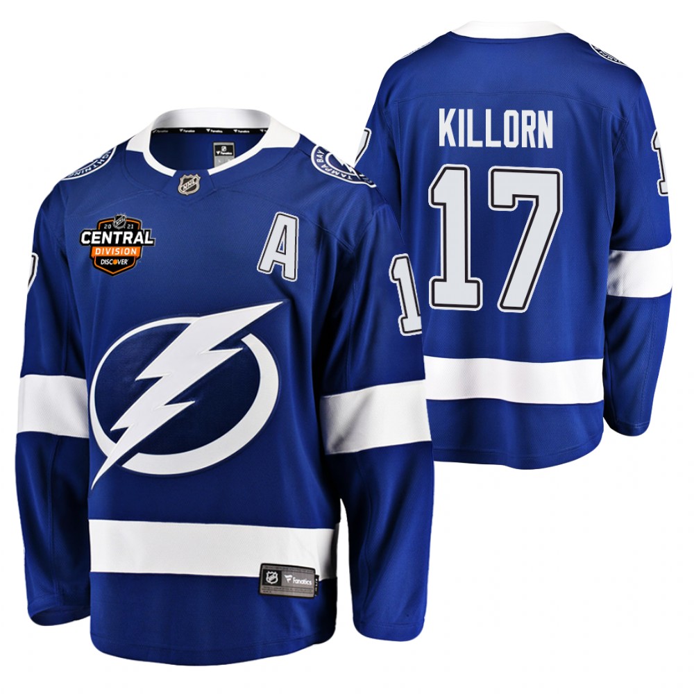 Alex Killorn Lightning 2021 Central Division Patch Jersey Blue Home