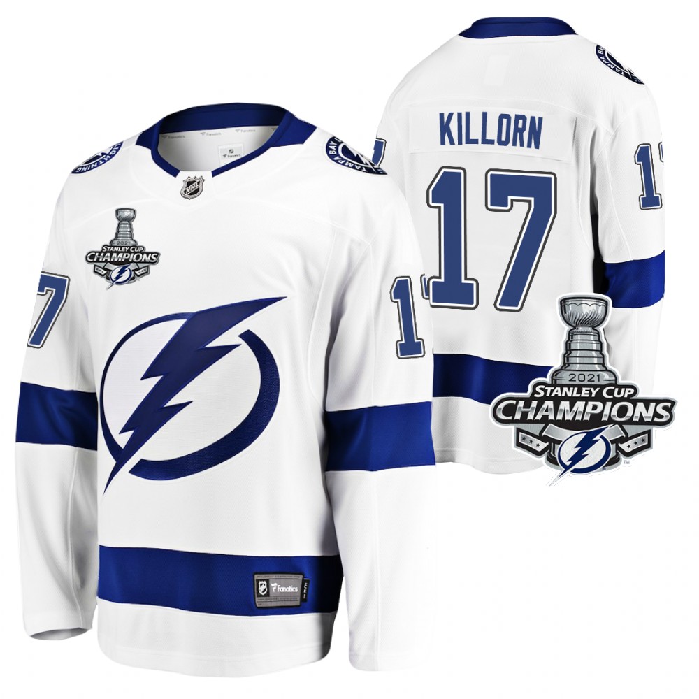 Alex Killorn Lightning 2021 Stanley Cup Champions White Away Jersey