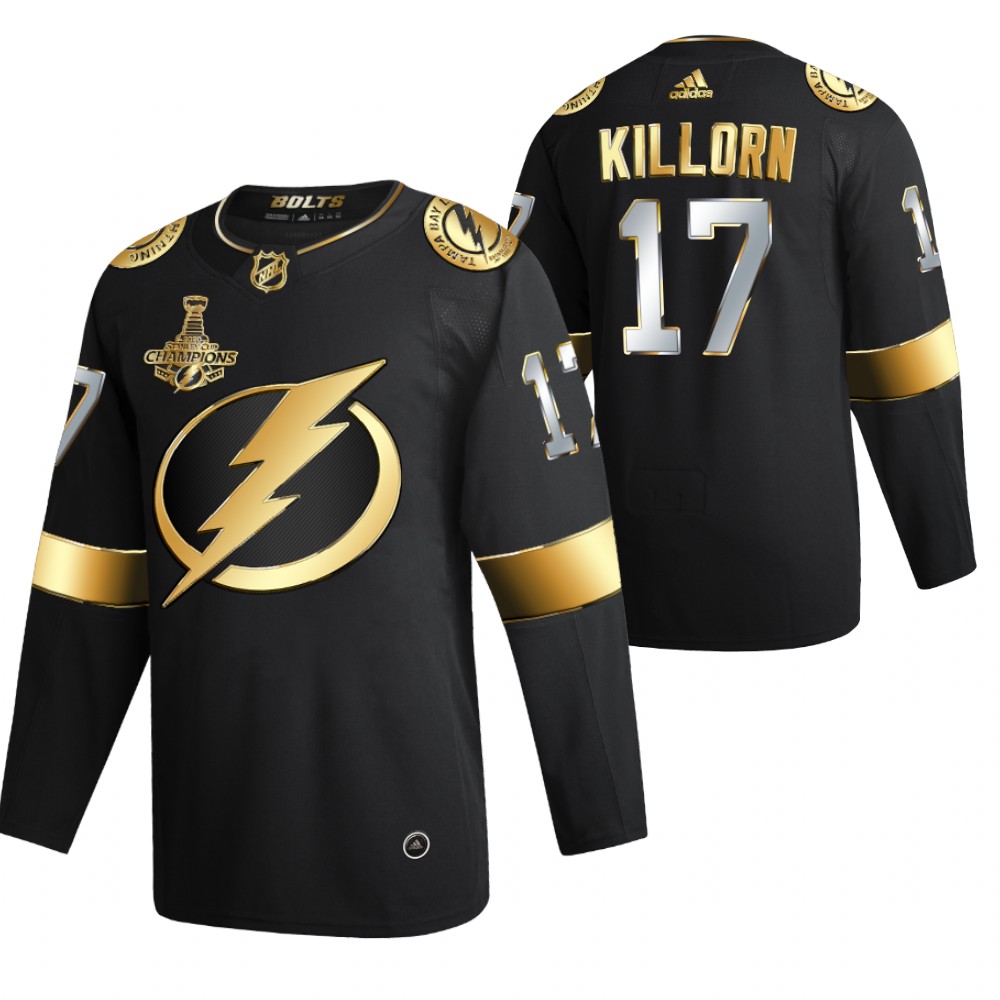 Alex Killorn Tampa Bay Lightning Black 2020 Stanley Cup Champions Jersey Authentic Golden Limited