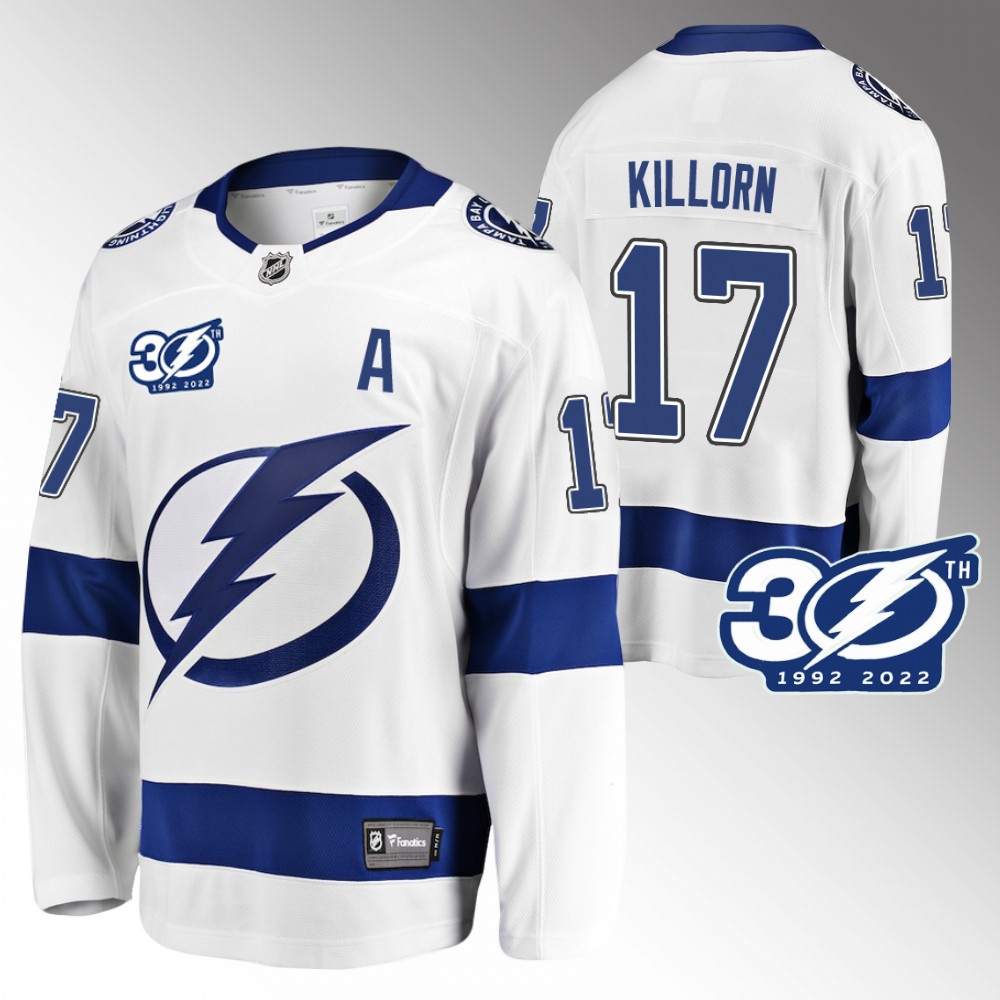 Alex Killorn Tampa Bay Lightning Jersey 30th Anniversary White 1992-2022 Away