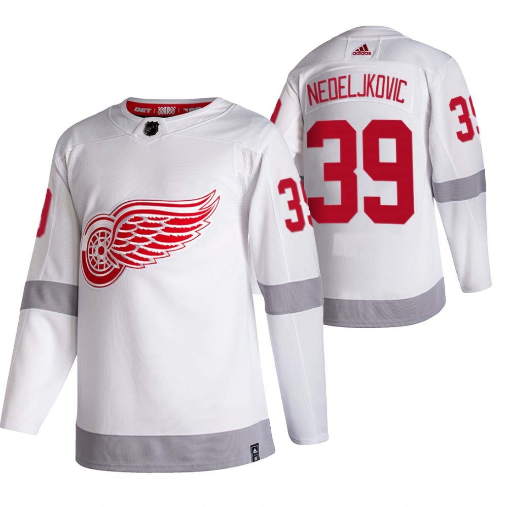 Alex Nedeljkovic Red Wings 2021 Reverse Retro White Special Edition Jersey