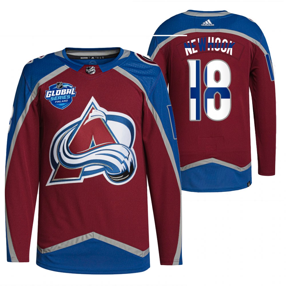 Alex Newhook Colorado Avalanche Burgundy 2022 NHL Global Series Finland Edition Jersey