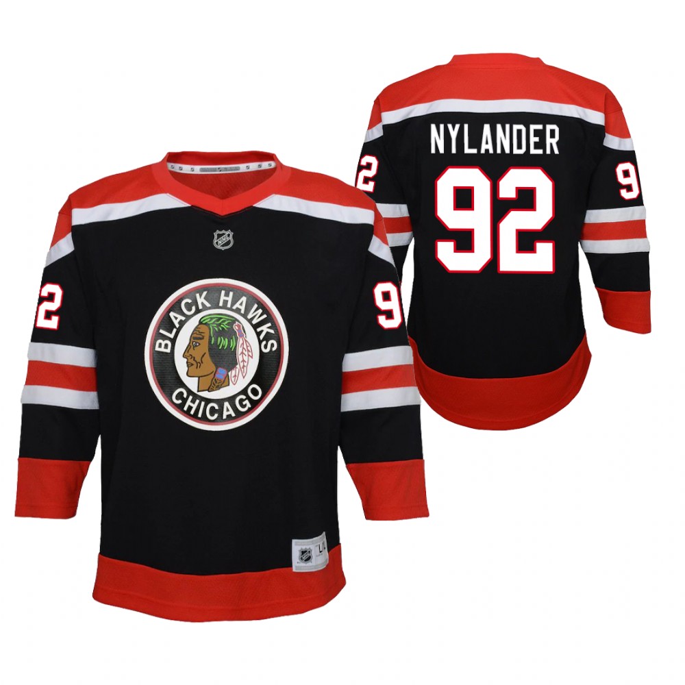 Alex Nylander Chicago Blackhawks 2021 Reverse Retro Black Youth Jersey Special Edition