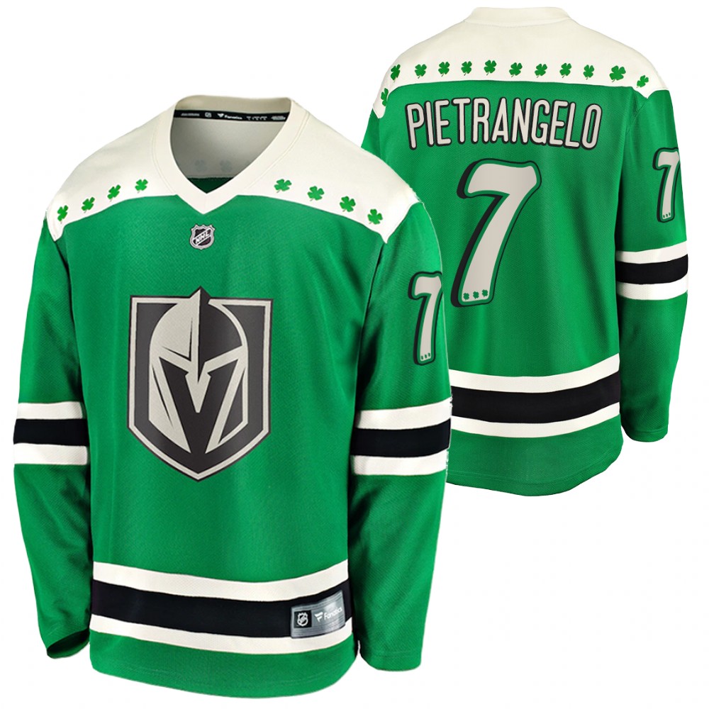 Alex Pietrangelo Golden Knights 2021 St Patricks Day Green #7 Jersey