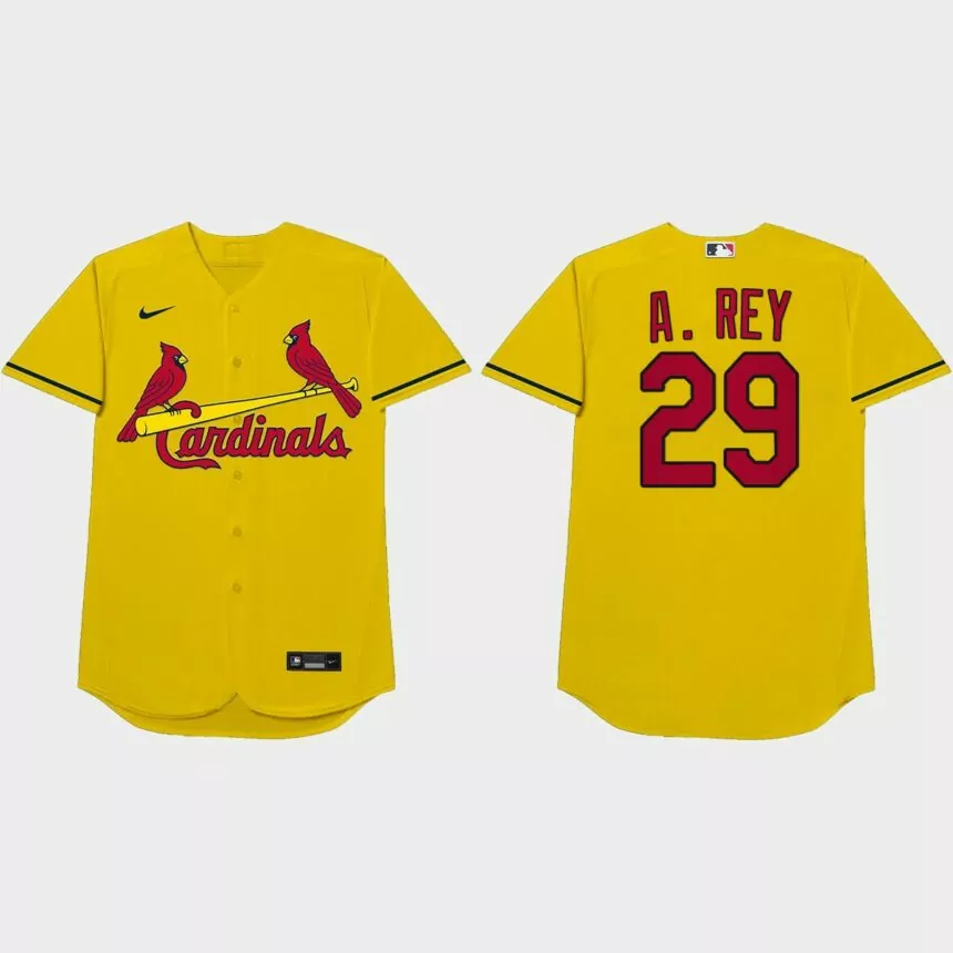 Alex Reyes Nickname Cardinals 2021 Players’ Weekend A. Rey Jersey – Gold