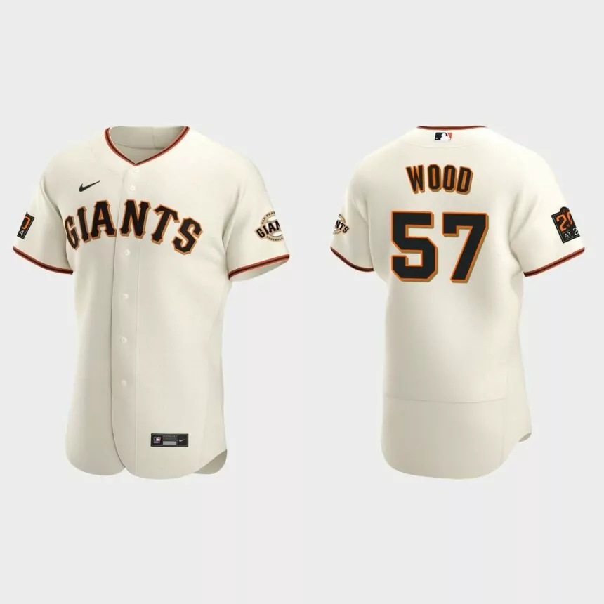 Alex Wood #57 San Francisco Giants Authentic Home Jersey – Cream