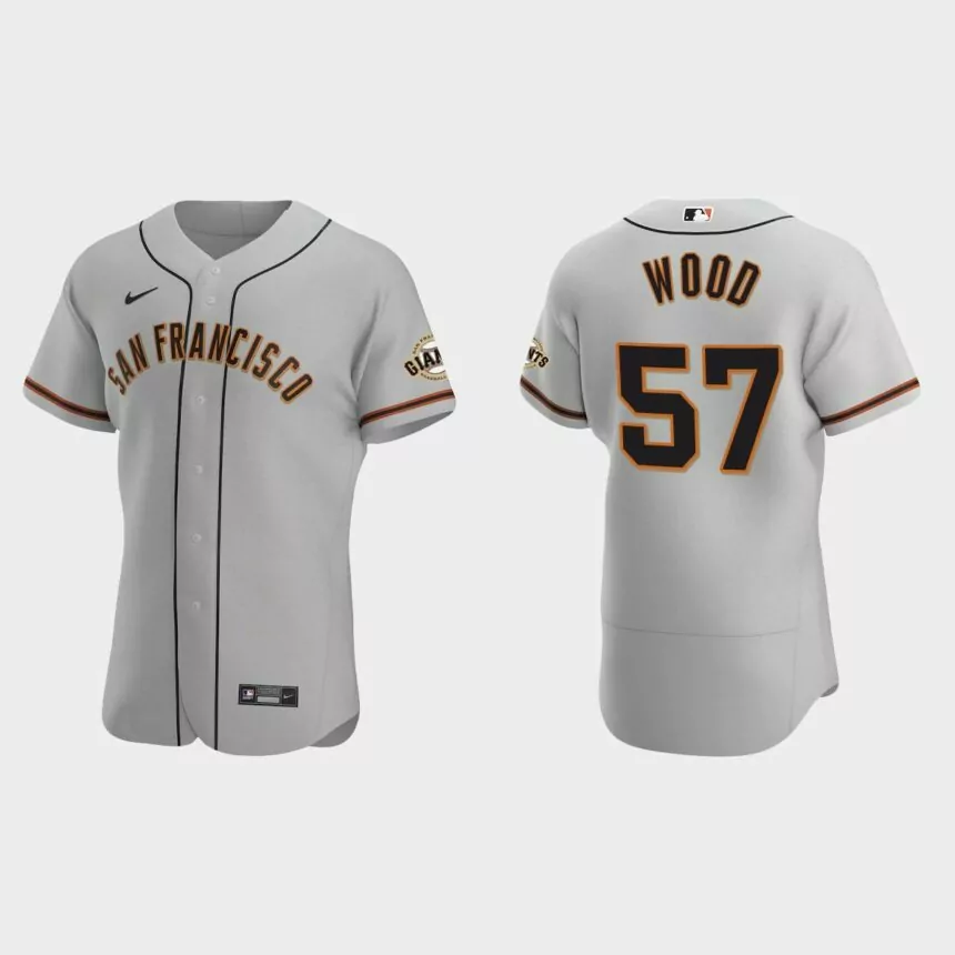 Alex Wood #57 San Francisco Giants Authentic Road Jersey – Gray