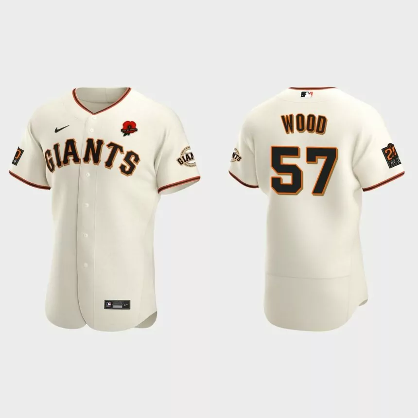 Alex Wood San Francisco Giants 2021 Memorial Day Authentic Jersey – Cream