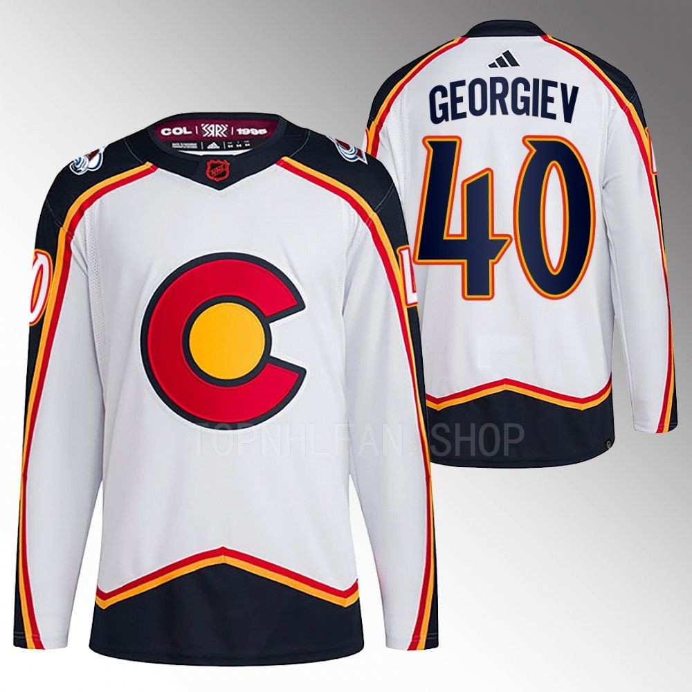 Alexandar Georgiev 2022 Colorado Avalanche White Reverse Retro 2.0 Authentic Primegreen Jersey