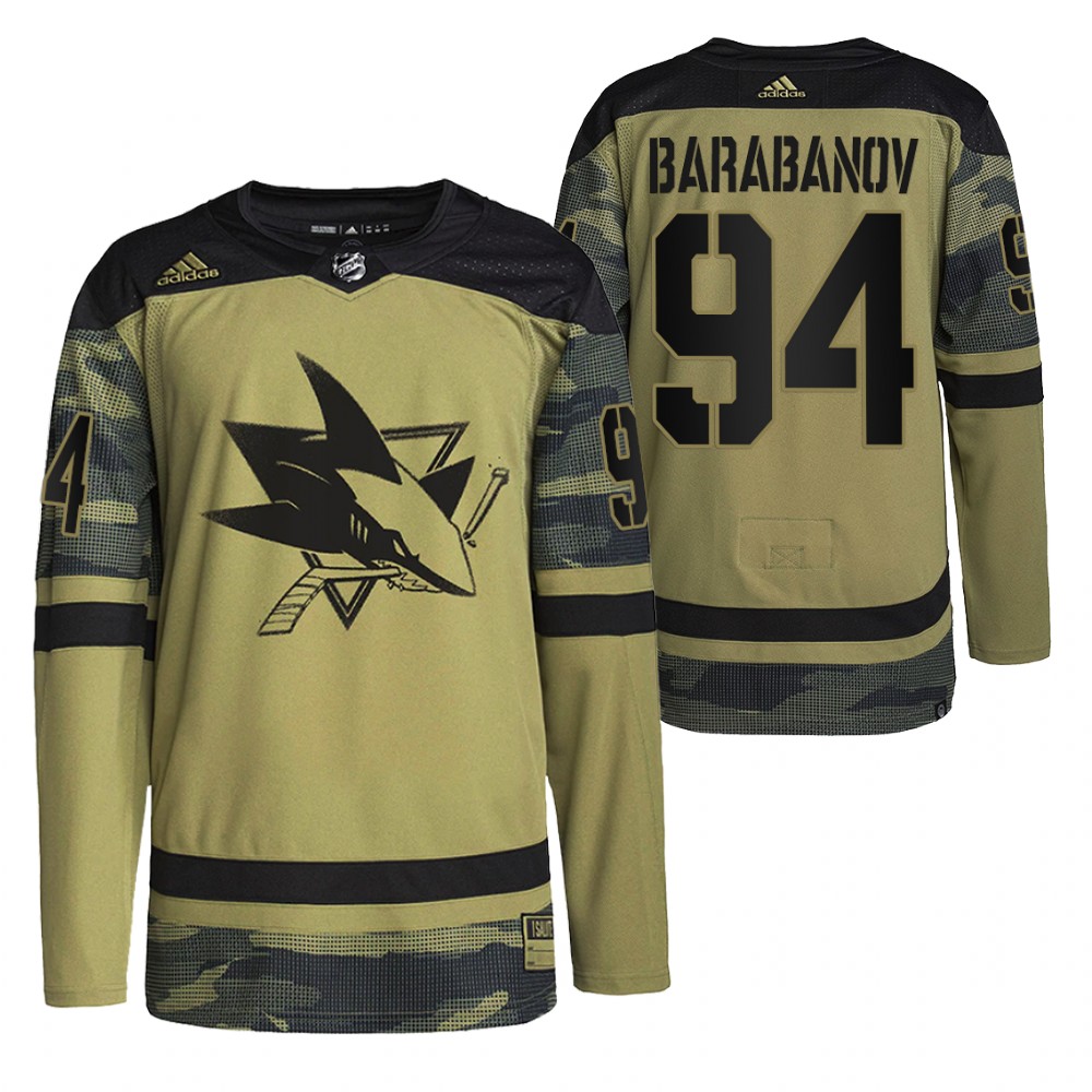 Alexander Barabanov Sharks Military Appreciation Jersey Camo Authentic Practice