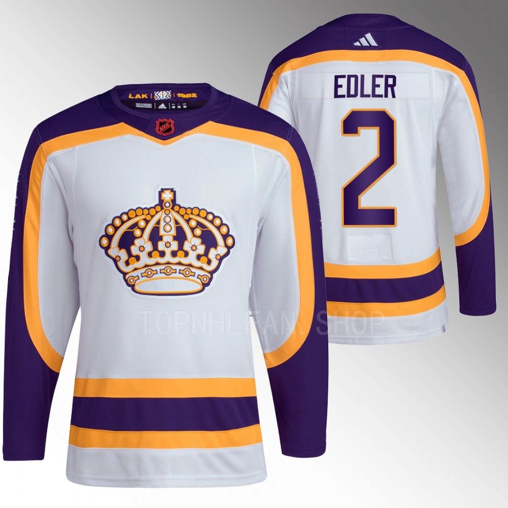 Alexander Edler 2022 Los Angeles Kings White Reverse Retro 2.0 Authentic Primegreen Jersey