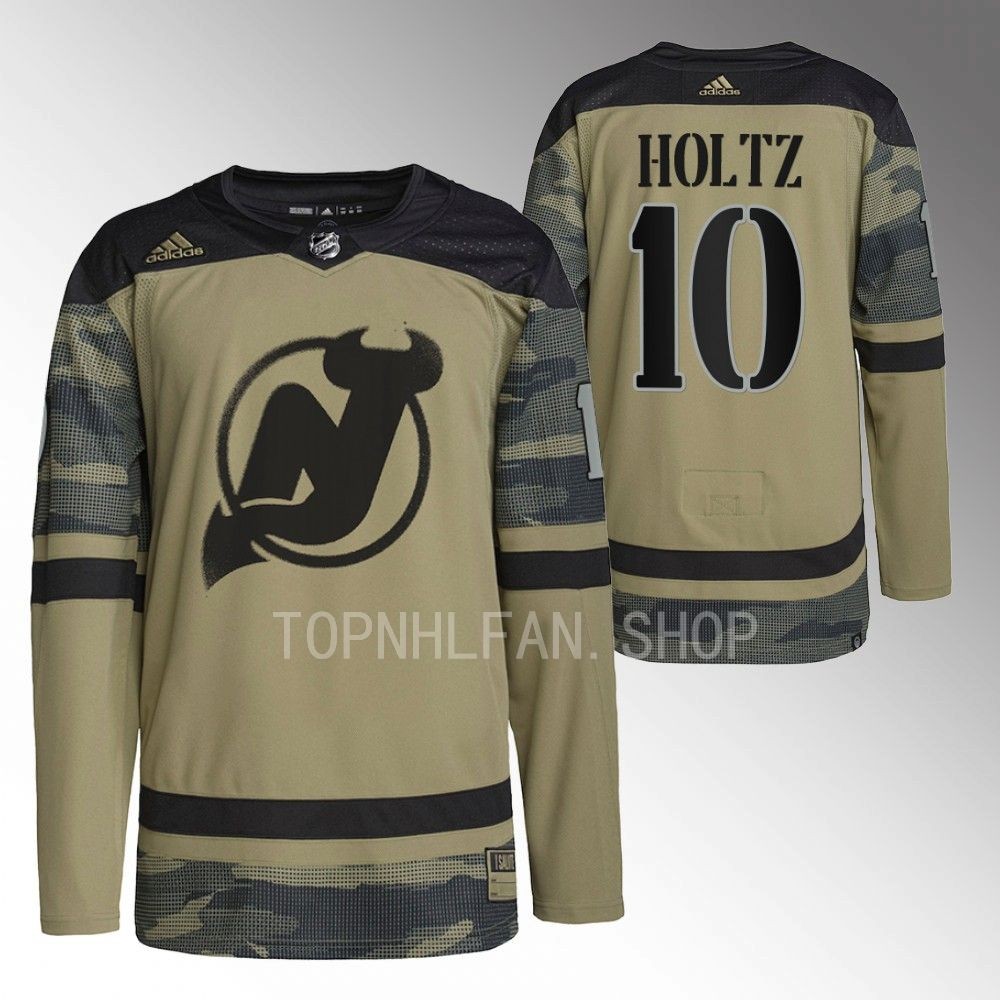 Alexander Holtz Devils Military Appreciation Jersey Camo Authentic Practice