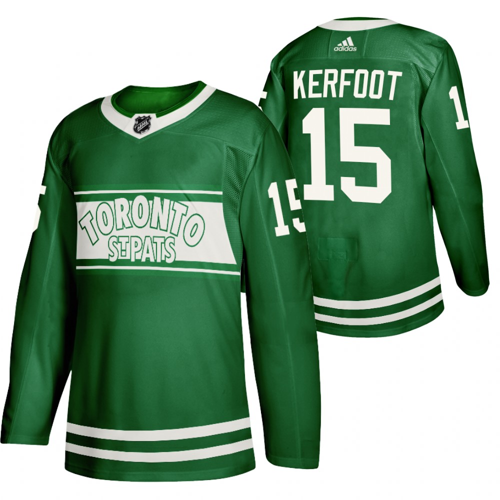 Alexander Kerfoot Maple Leafs St. Patricks Day 2022 Jersey Green Special Edition