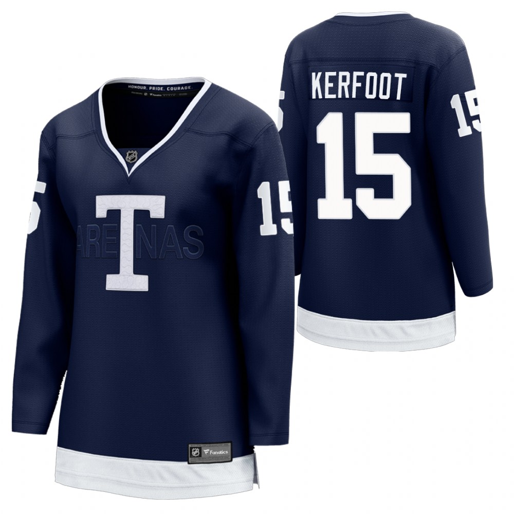 Alexander Kerfoot Toronto Maple Leafs 2022 Heritage Classic Navy Women Jersey