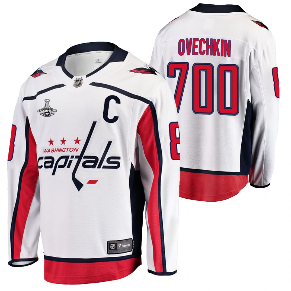 Alexander Ovechkin 700 Goals Capitals White Away Breakaway Player Jersey