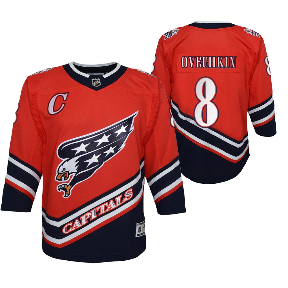 Alexander Ovechkin Washington Capitals 2021 Reverse Retro Red Youth Jersey Special Edition