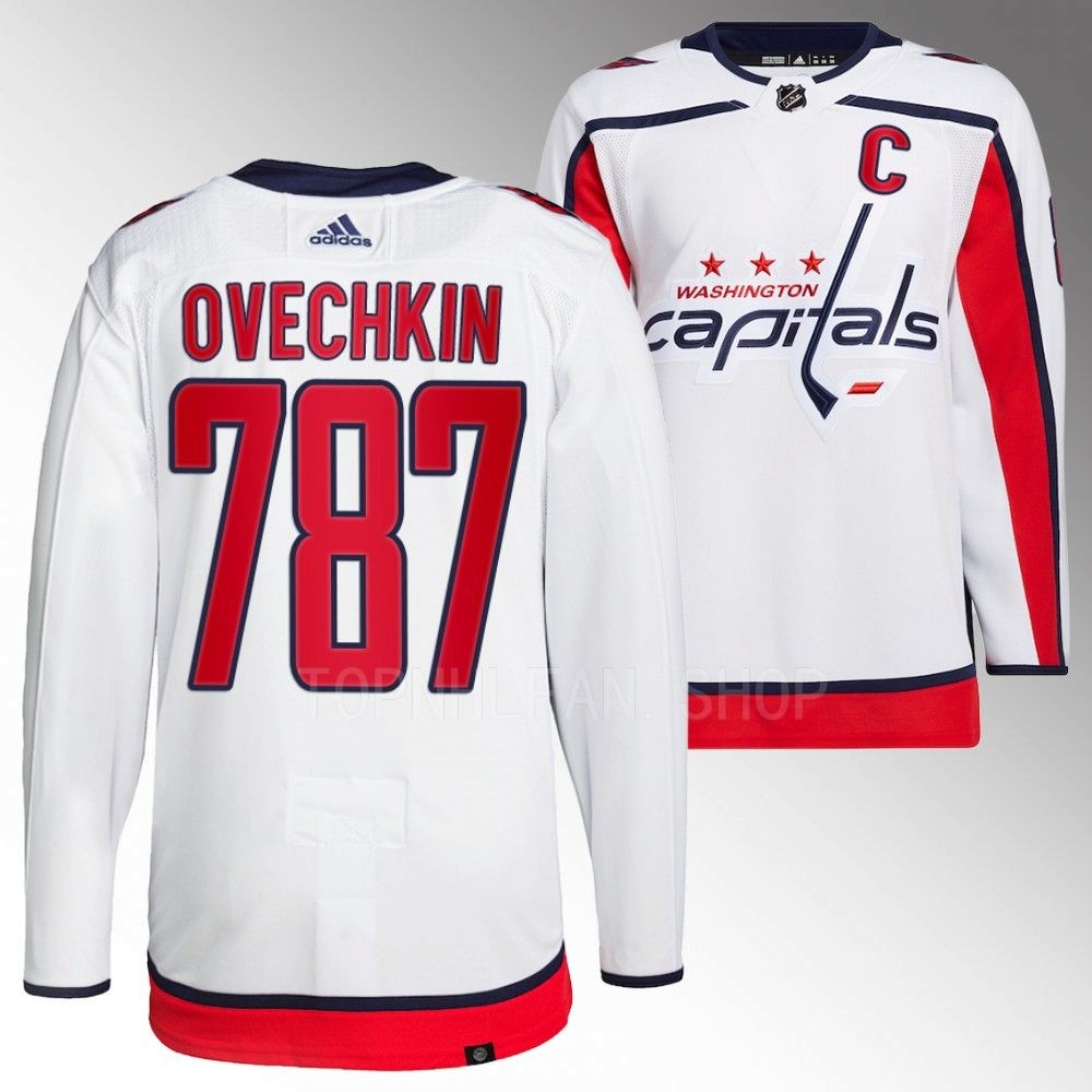 Alexander Ovechkin Washington Capitals White 787th goal milestone Commemorative Jersey