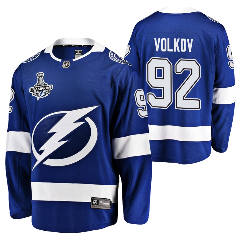Alexander Volkov Lightning 2020 Stanley Cup Champions Blue Home Jersey