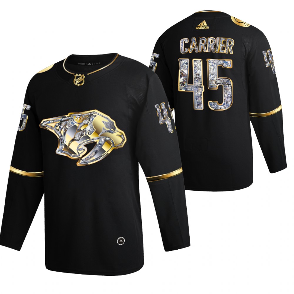Alexandre Carrier Predators #45 Black Diamond Edition 2022 Stanley Cup Playoffs Jersey