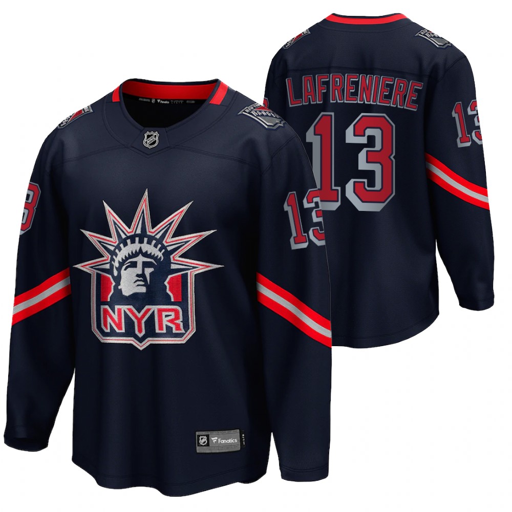 Alexis Lafrenière New York Rangers 2021 Special Edition Navy Men Jersey Reverse Retro