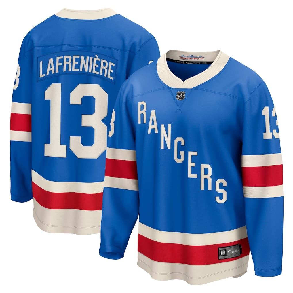 Alexis Lafreniere New York Rangers Fanatics Centennial Breakaway Jersey - Blue