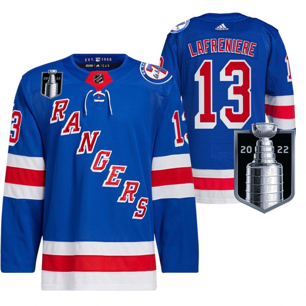 Alexis Lafreniere New York Rangers Royal 2022 Stanley Cup Playoffs Authentic Pro Jersey