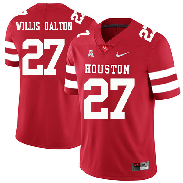 Amaud Willis-Dalton Houston Cougars Men's Jersey - #27 NCAA Red Stitched Authentic